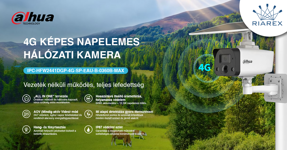 Dahua napelemes kamera szigetüzemű működéshez